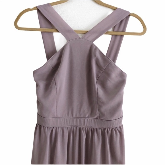 Lulu’s Taupe Georgette Halter Maxi Dress. S… - Picture 3 of 9